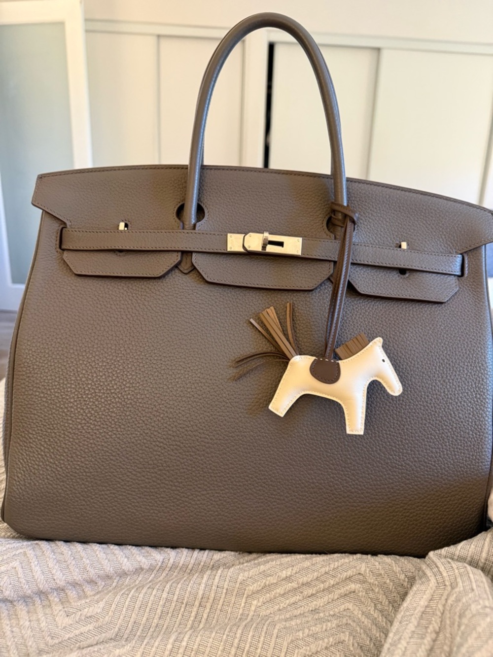 Hermes Rodeo Charm PM craie/chocolate/etoupe - Picture 8 of 10